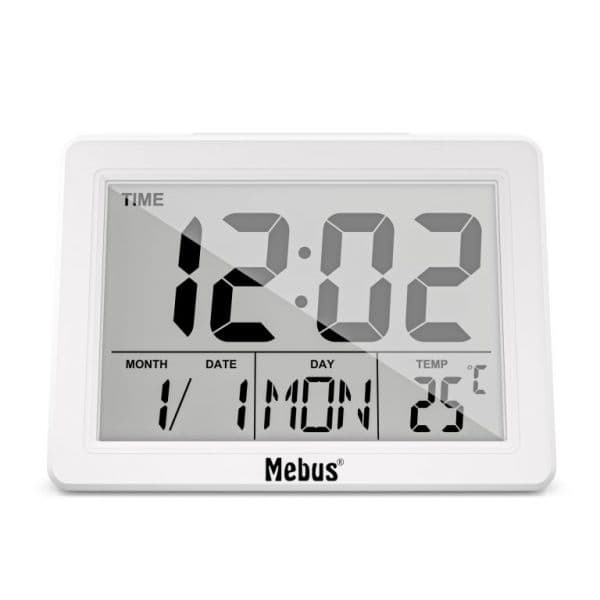 Mebus Despertador 25738 Analógico e Digital Quarz-Wecker Branco