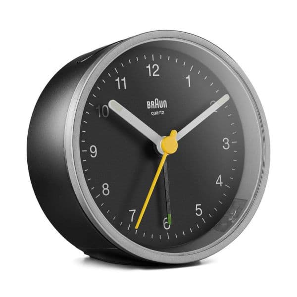 Braun Despertador Analógico BC 12 SB Prata e Preto