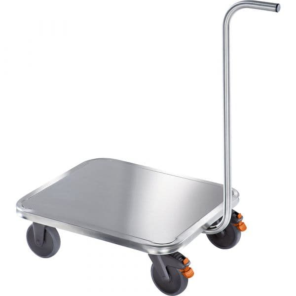 Kaiser+kraft Porta-cargas em Aço Inoxidável, Conjunto de Rodas em Plástico, 150 Kg Aço Inoxidável