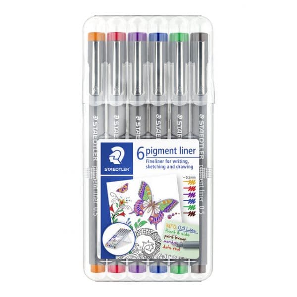 Staedtler 6 un. Marcadores Pigment Liner 0.5mm