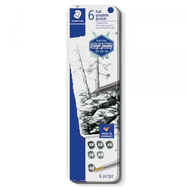STAEDTLER Lápis de Grafite Design Journey Mars® Lumograph® 100G M6, Mina de 3,6mm, Minas Variadas
