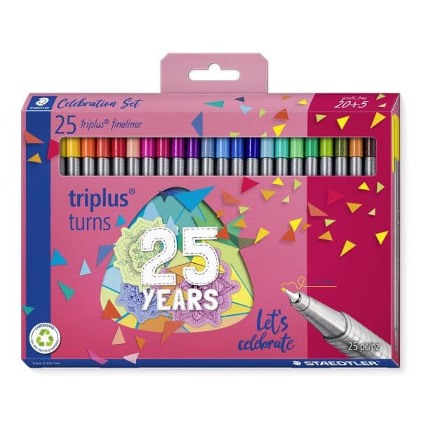 Staedtler Caneta Triplus Fineliner e Feltro 0.3mm Multicolor 25 Un.