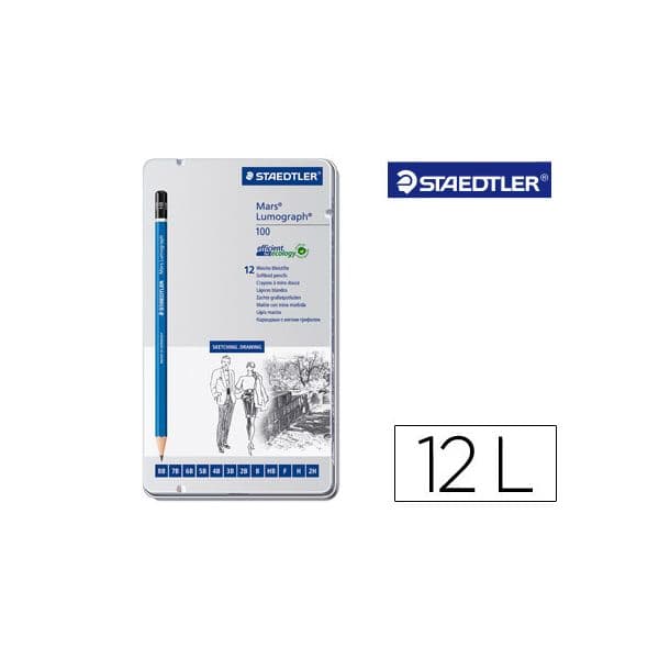 Staedtler 12 un. Lápis Grafite Mars Lumograph 100 - 100 G12 S