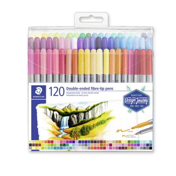 Staedtler Marcadores Feltro, Ponta Dupla, 120uni.