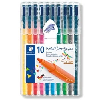 Marcador Feltro Staedtler Triplus 323 Estojo Box 10 cores