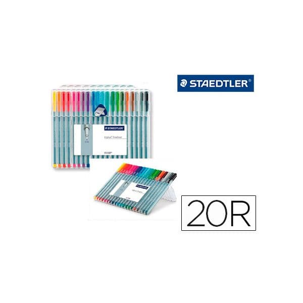 Staedtler Estojo 20 Marcadores Triplus Fineliner - 334 SB20