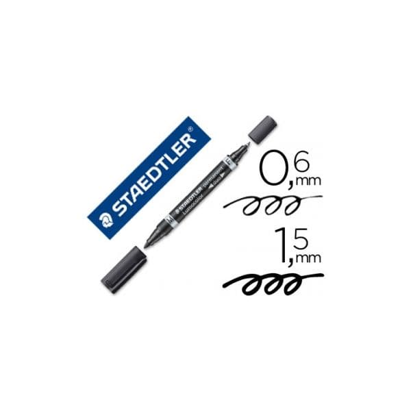 Staedtler Preto Marcadores Lumocolor Duo Line Width: 0,6mm