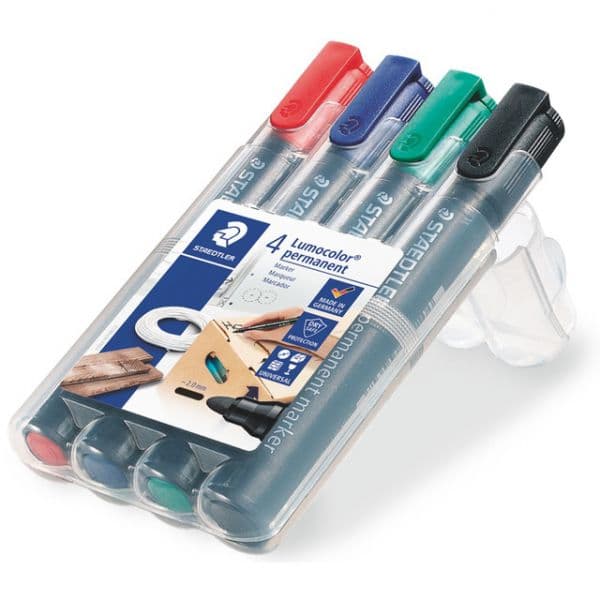 Staedtler Marcador Permanente Lumocolor Preto / Azul / Verde / Roxo 4 un.
