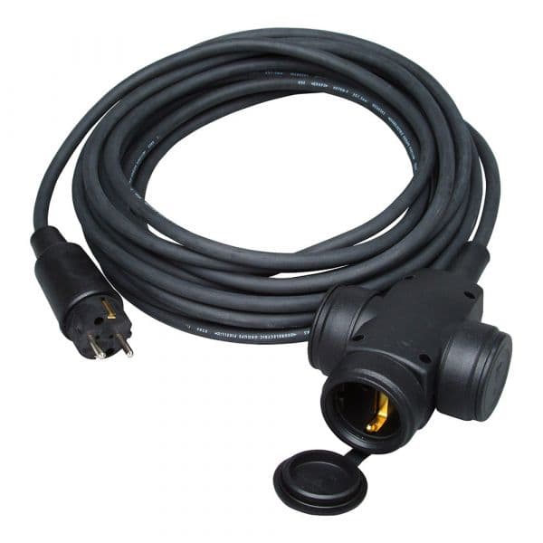 Kopp Cabo de Extensão Bipolar Triplo H07RN-F 3G1.5mm com Pino 10 Metros Preto