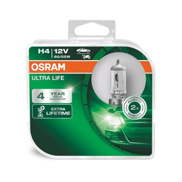 Osram 2x Lâmpadas Ultra Life 60/55W 12V P43t H4 - 64193ULT