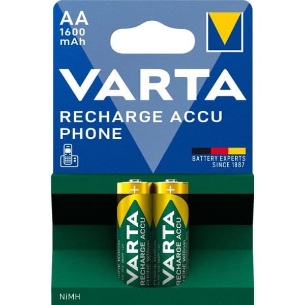 Pilha Recarregável 1x2 Varta Professional NiMH 1600 mAh AA Phon - 58399201402