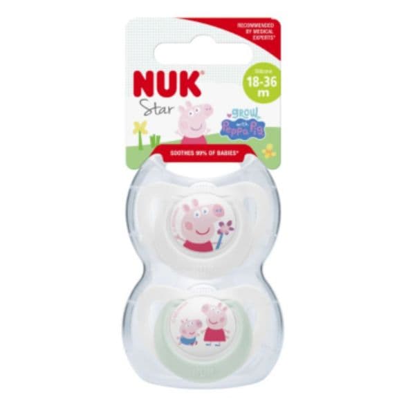 Nuk Chupetas Star Silicone Peppa Pig 18-36 2 Unidades