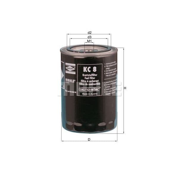Mahle Filters Filtro de Combustível - KC8