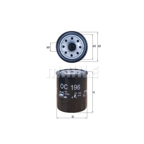 Mahle Filters Filtro de Óleo - OC196