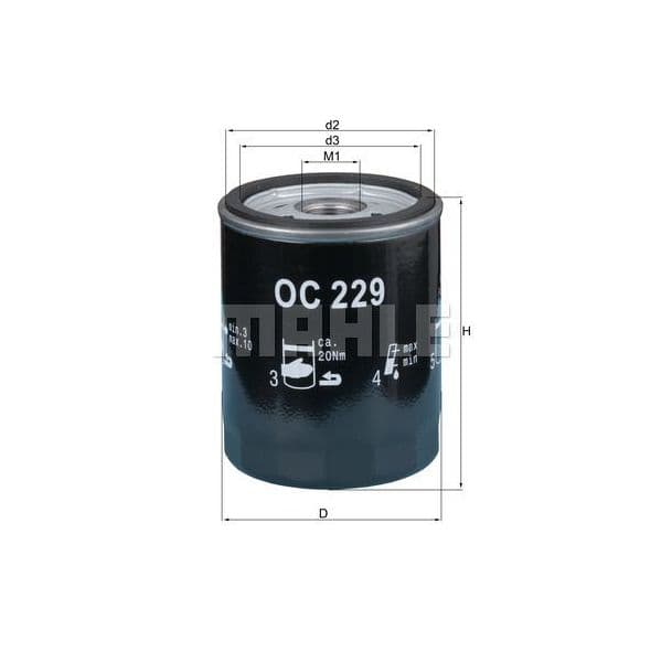 Mahle Filters Filtro de Óleo - OC229