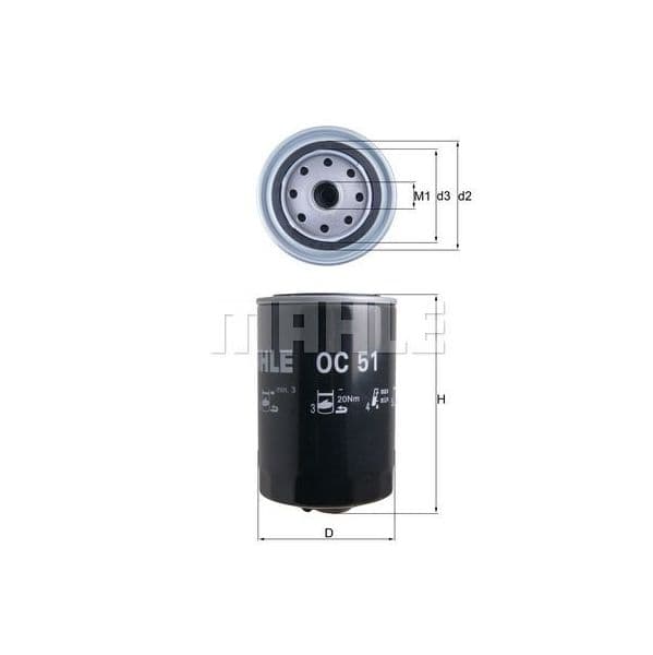 Mahle Filters Filtro de Óleo - OC51