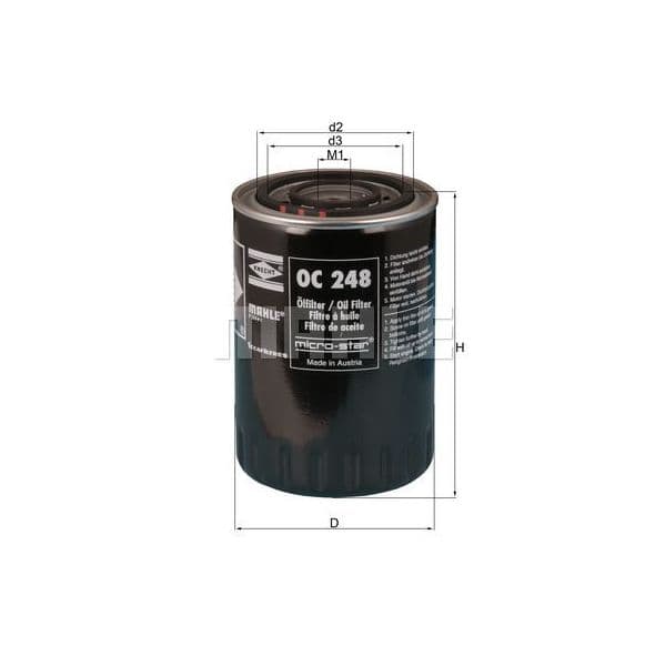 Mahle Filters Filtro de Óleo - OC248