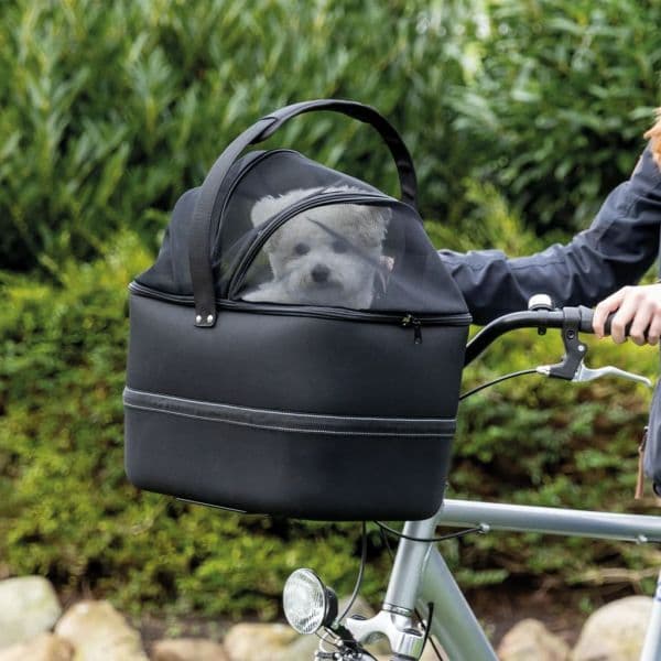 Cesto de Bicicleta Dianteiro para Animais 41x47x29 cm Preto - 425435