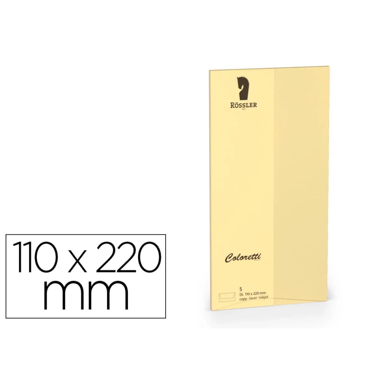 Envelope rossler coloretti dl americano cor areia 110×220 mm pack de 5 unidades