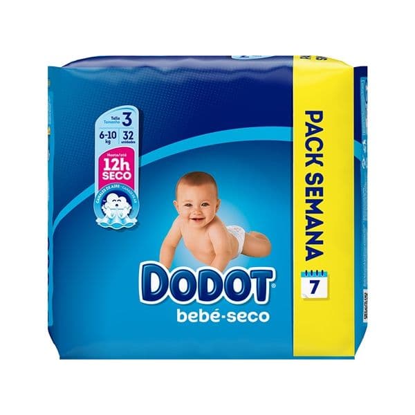 Dodot Fraldas Bebé Seco T3 6-10Kg 32Un