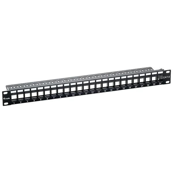 Equip Patchpanel Cat. 6 24 Portas 1HE Preto - 769224