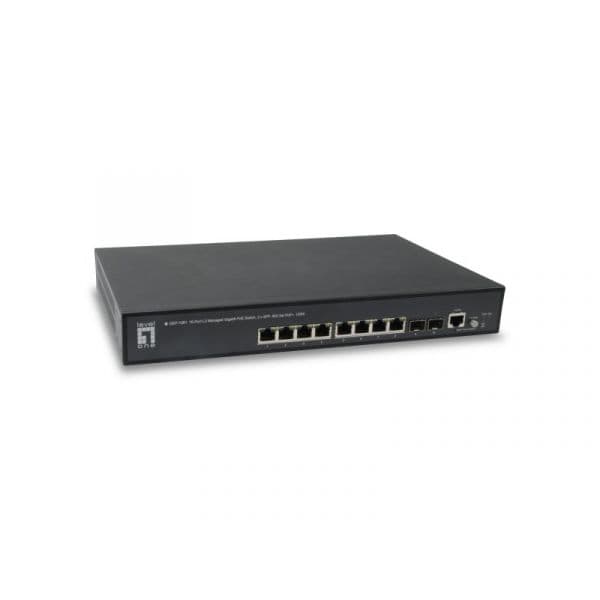 Level One Switch 10-Port L2 Managed Gigabit PoE, 2 x SFP, 802.3at PoE+, 125W - GEP-1061