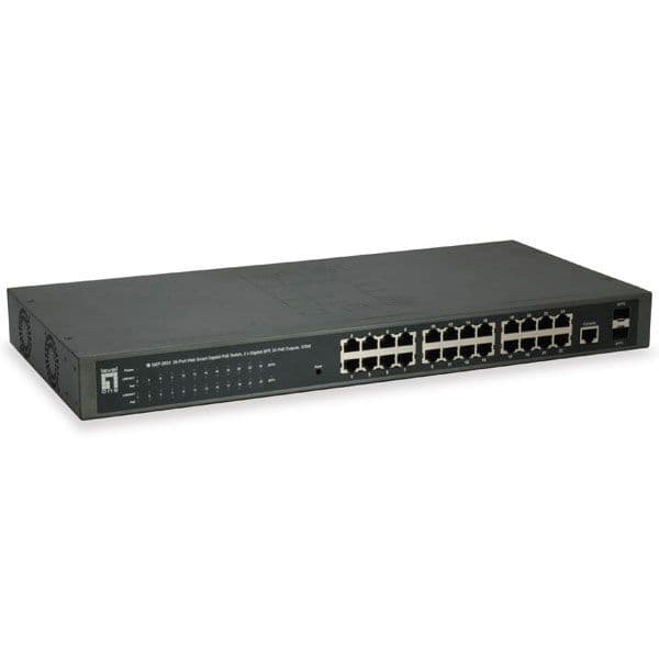 Level One Switch 26x gigabit Poe 2x gigabit Sfp 24xpoe Outputs 370w - Gep-2652
