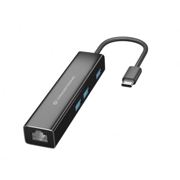 Conceptronic DONN07B hub de interface USB 3.2 Gen 1 (3.1 Gen 1) Type-C 5000 Mbit/s Preto
