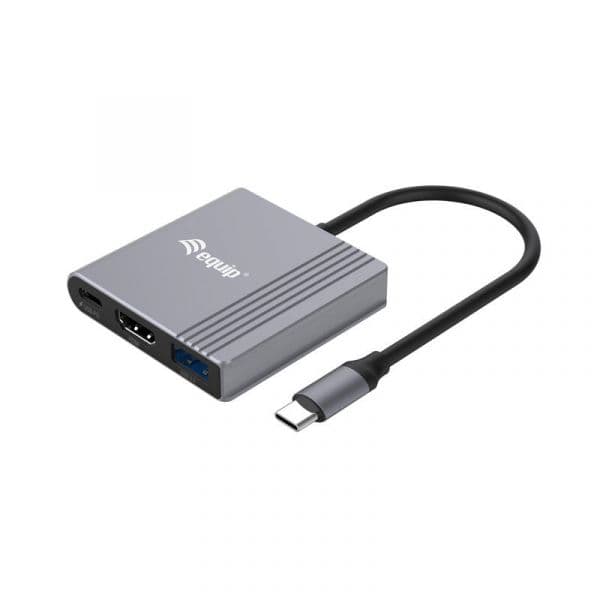 Equip 133488 adaptador gráfico USB 3840 x 2160 pixels Preto, Cinzento
