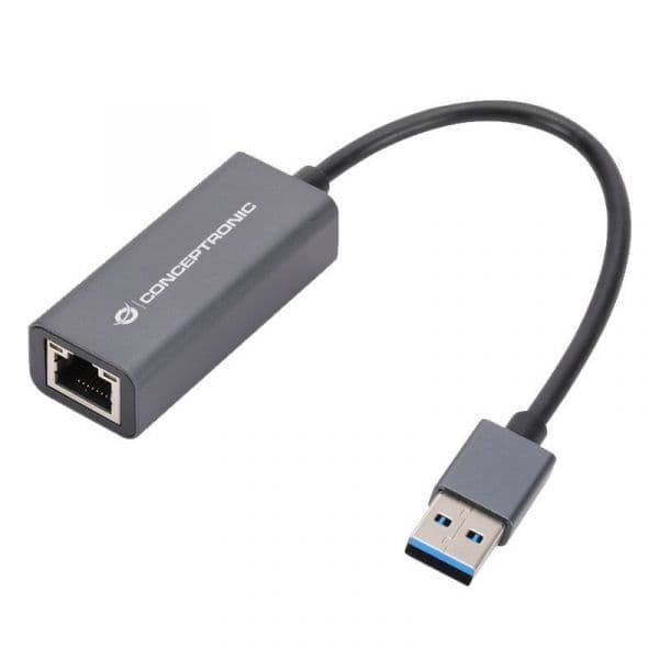 Conceptronic ABBY08G Adaptador USB 3.0 para Gigabit Ethernet RJ-45 Compatível com Nintendo Switch