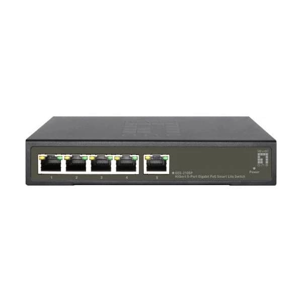 LEVEL ONE SWITCH HILBERT 5PORT GIGABIT POE SMART LITE POE 4 POE OUTPUTS 60W POE