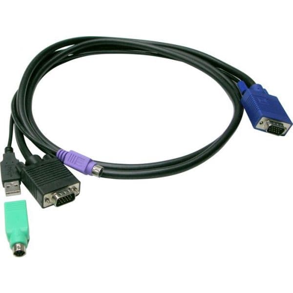 LevelOne ACC-3201 Cabo KVM USB e PS/2 1.8m Preto