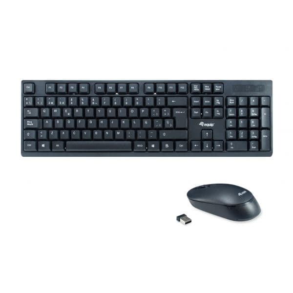 Teclado Equip 245221 Teclado + Rato Sem Fios Espanhol Preto