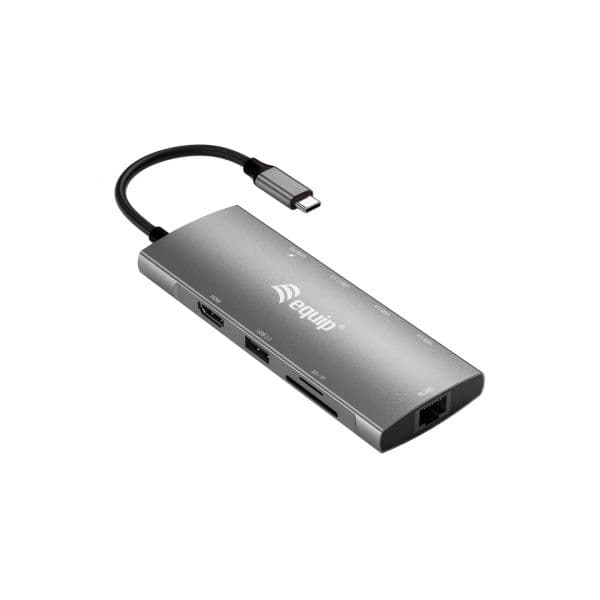 EQUIP Hub 133490 base & duplicador de portas Com fios USB 3.2 Gen 1Type-C Cinza