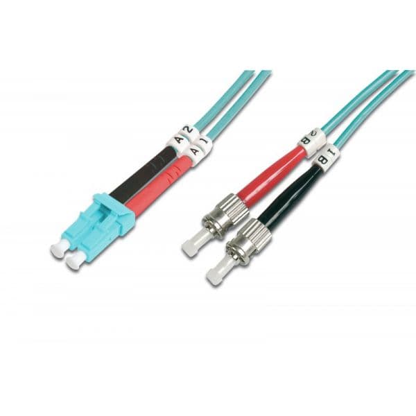 Digitus FO patch cord, duplex, LC to ST MM OM3 50/125 u, 1 m Length 1m, Class OM3 - DK-2531-01/3