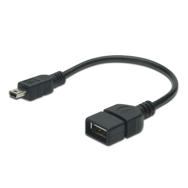 Digitus Cabo usb 2.0 Adapter Cable, Otg, Type Mini B - a M/f, 0.2m, usb 2.0 Conform, Bl - AK-300310-002-S