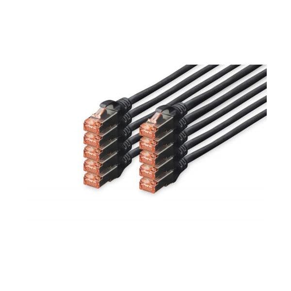 cabo de rede Digitus DK-1644-010-BL-10 1m Cat6 S/FTP (S-STP) Preto