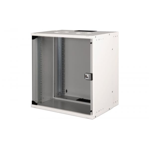 DIGITUS Armário de Rede 19" 12U SOHO PRO 595x540x400mm Porta de Vidro Cinzento 60kg