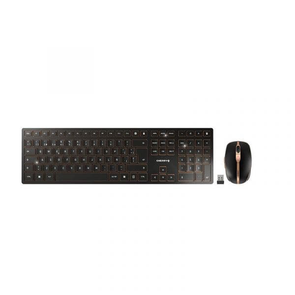 Teclado Cherry DW 9100 SLIM Rato Sem Fios Espanhol Preto