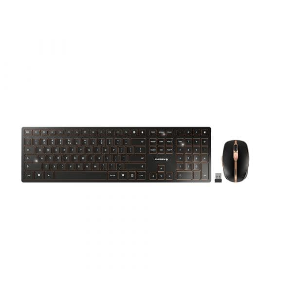 Teclado Cherry DW 9100 Slim Rato Sem Fios Inglês Black/Copper