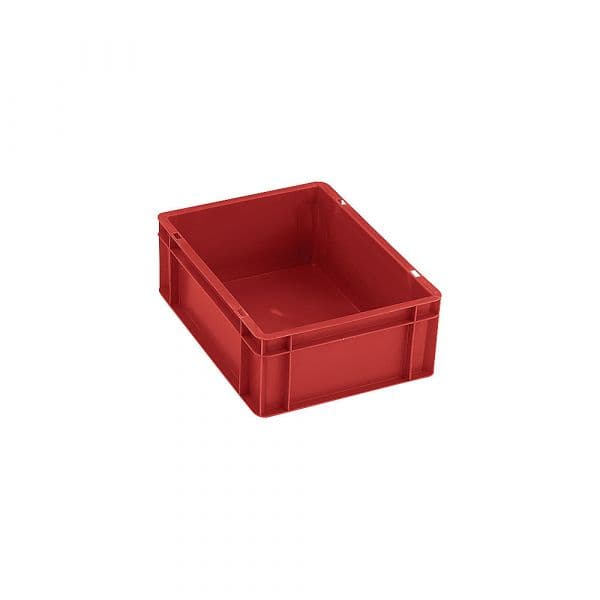 Kaiser+Kraft Recipiente Empilhável em Formato Euro, Paredes e Fundo Fechados, Cxlxa 400 X 300 X 50 mm, Vermelho, Ue 5 Unid. Vermelho