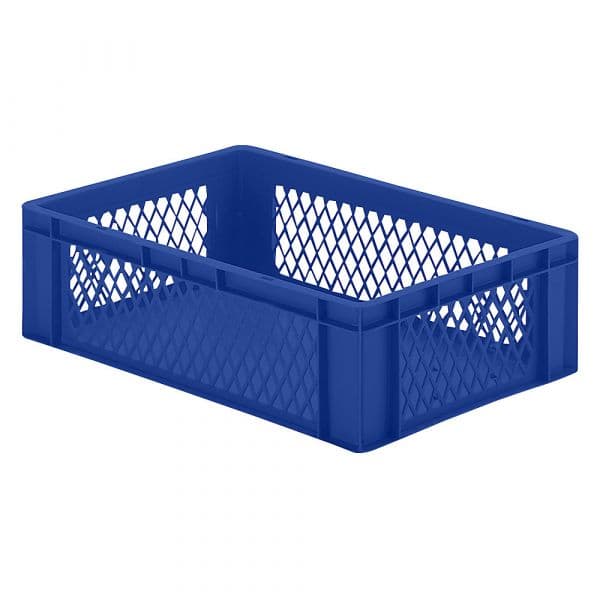 Kaiser+Kraft Recipiente Empilhável em Formato Euro, Paredes Perfuradas, Fundo Fechado, Cxlxa 600 X 400 X 175 mm, Azul, Embalagem de 5 Unid. Azul