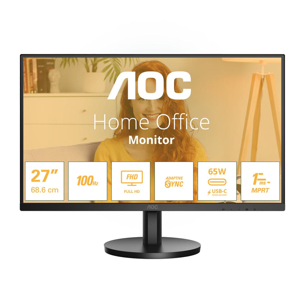 Monitor AOC 27" 27B3CA2 IPS FHD 100Hz 1ms USB-C (65W) c/colunas