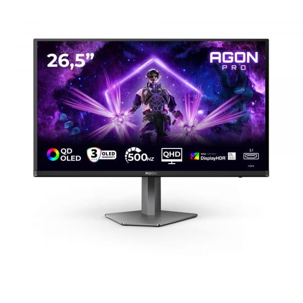 Monitor AOC 26.5" AG276QKD2 QHD 500Hz 0.03ms QD-OLED DisplayHDR True Black 500 FreeSync G-Sync