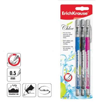 Esferográfica 3 Cores 0,5mm Gel EK Chloe 3un