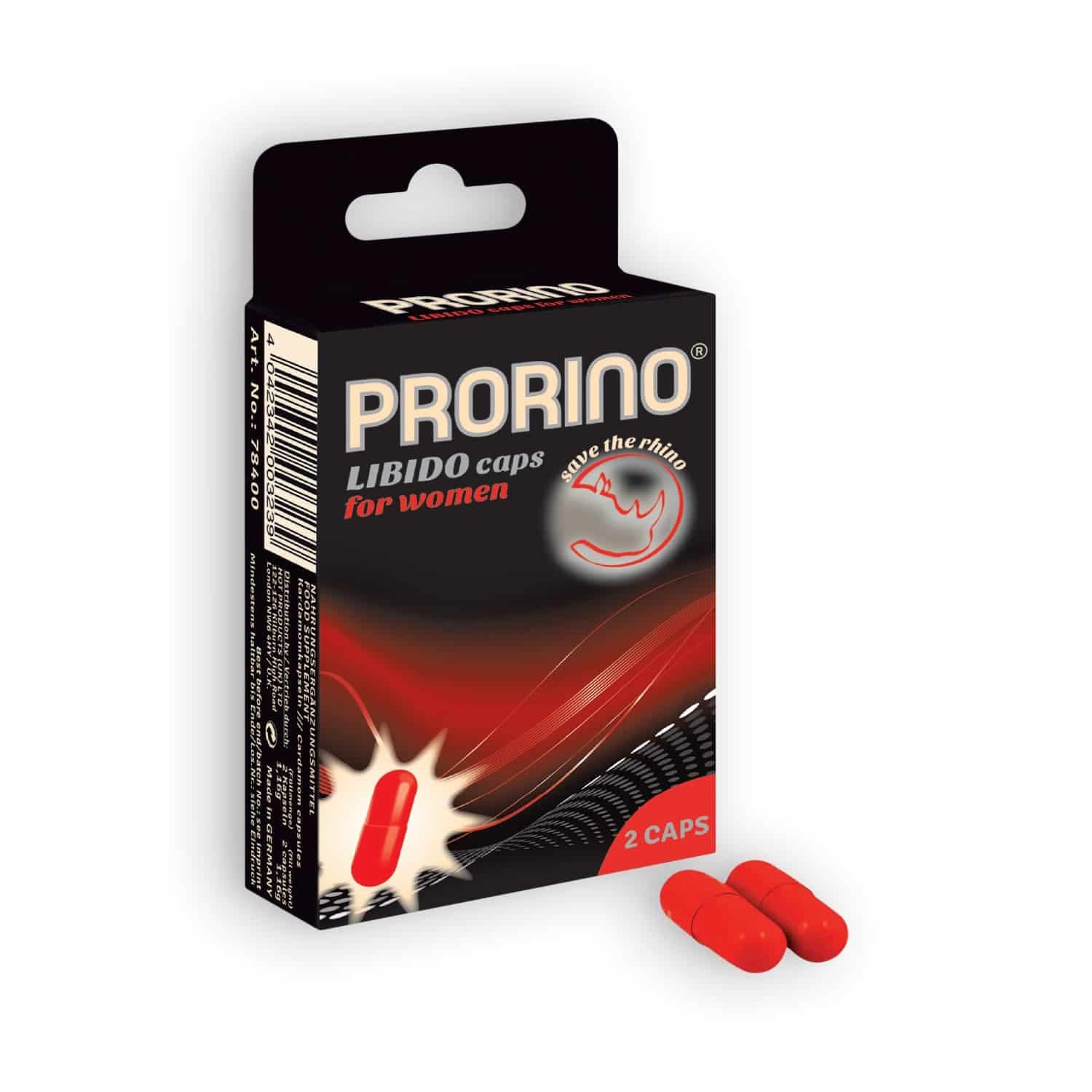 Prorino – Cápsulas Estimulantes Libido Caps Para Mulher 2 Cápsulas
