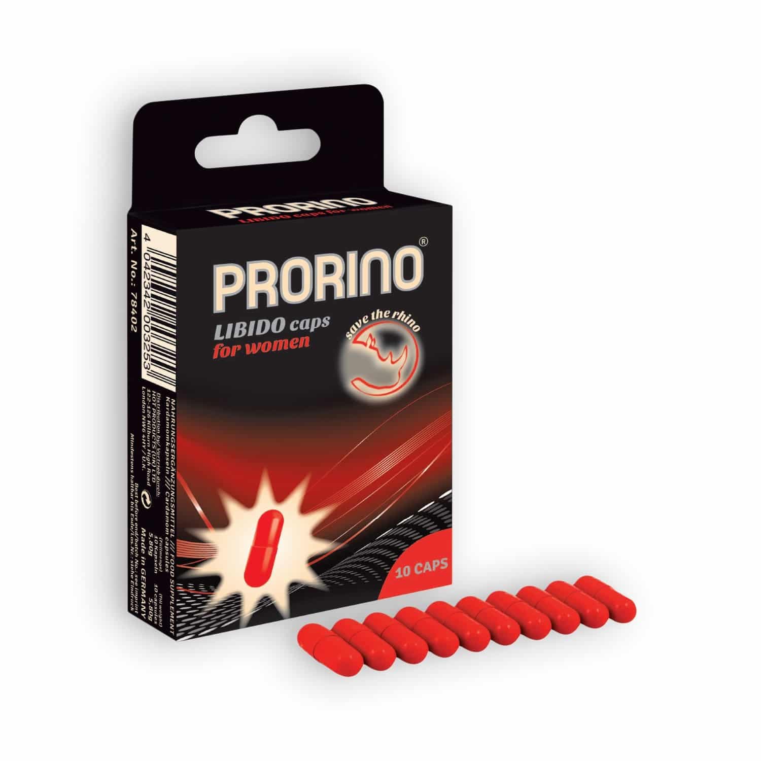 Prorino – Cápsulas Estimulantes Libido Caps Para Mulher 10 Cápsulas