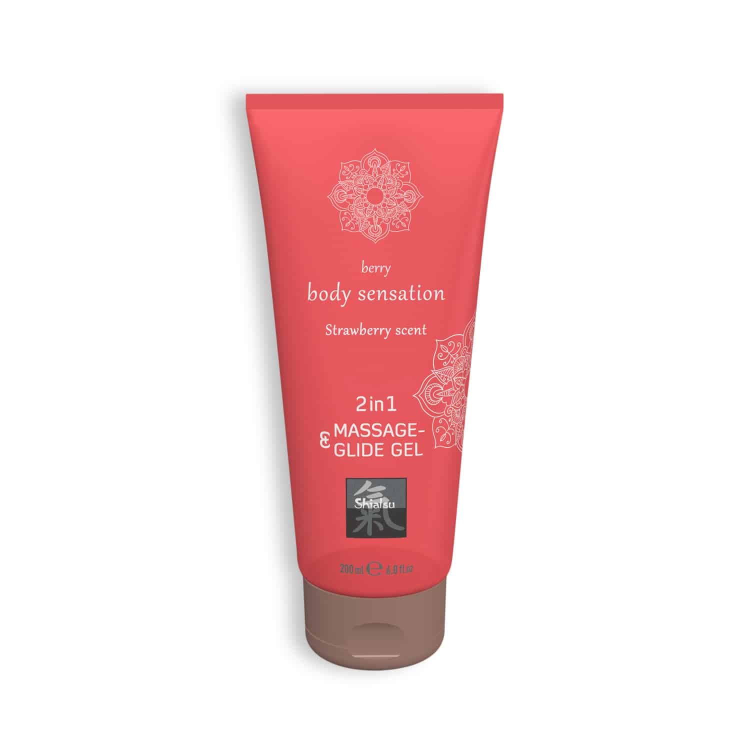 Shiatsu – Gel De Massagem E Lubrificante 2em1 Com Sabor A Morango 200ml