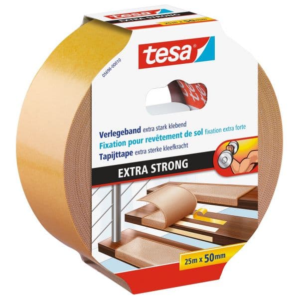 Tesa Fita Adesiva Dupla Face para Pavimentos 05696-00010-11 25m x 50mm Castanho e Branco Polipropileno (PP)