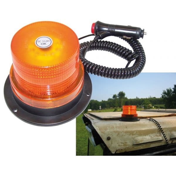 Luz de Emergência 60 LEDs Magnética 12/24V Laranja c/ Cabo (2 mts) - 54212